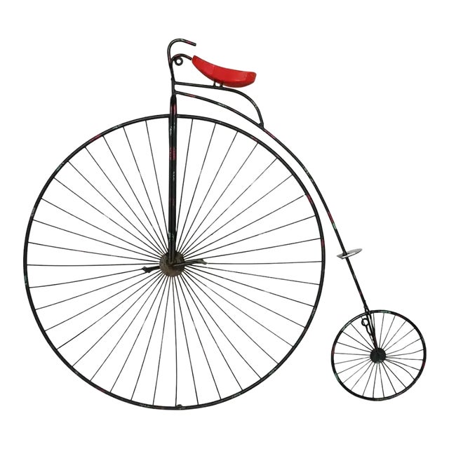 Curtis Jere High Wheel Bicycle Iron Sculpture & Wall Decor 1960's For Sale