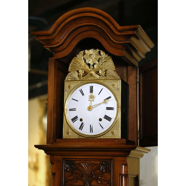 Late 20th Century French Louis XV Burl Walnut Horloge Bressane Clock For Sale - Image 9 of 13