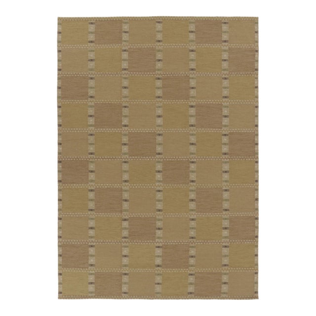 Rug & Kilim Scandinavian Style Custom Flatweave Rug With Geometric Design For Sale