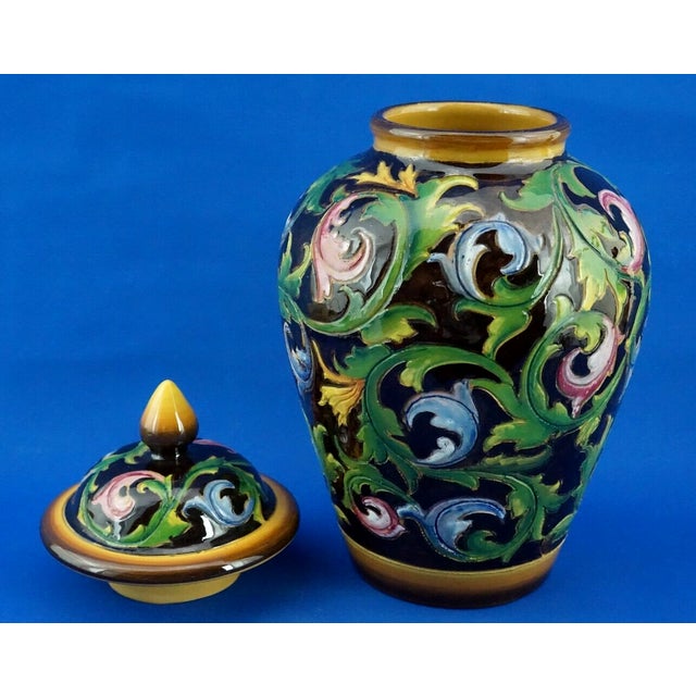 20th Century Scratched Majolica Ceramic Potiche Vase by Bartolomeo Rossi for CAS Savona Albisola, Italy, 1920s For Sale - Image 10 of 18