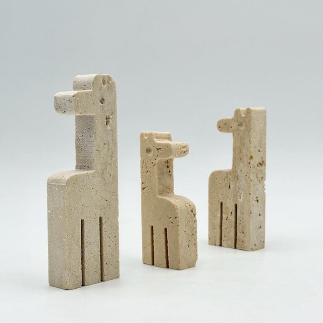 Vintage Italian Zoomorphic Sculptures in Travertine Stone, 1970s, Set of 3 For Sale - Image 12 of 14