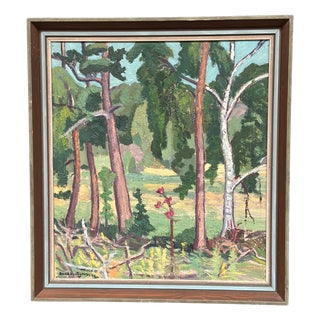 Bertil Lundgren, Forest, 1949, Oil on Panel, Framed For Sale
