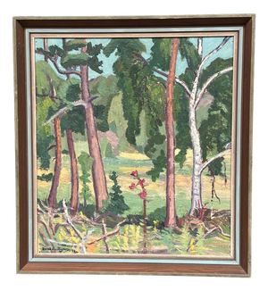 Bertil Lundgren, Forest, 1949, Oil on Panel, Framed