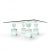 Postmodern Vintage American Acrylic Glass and Glass 4-Pillar Coffee Table, 1970s For Sale - Image 3 of 7