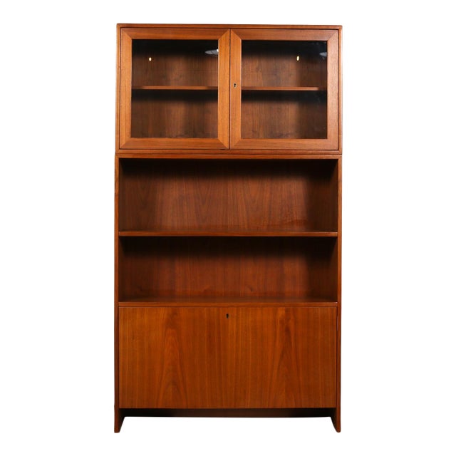 MidCentury Bookcase With Glass and Mirrored Bar Chairish