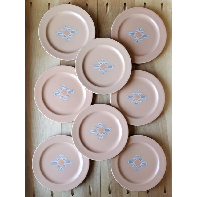Late 20th Century Vintage Southwest Stoneware Salad Plates - Set of 8 by Treasure Craft For Sale - Image 5 of 10