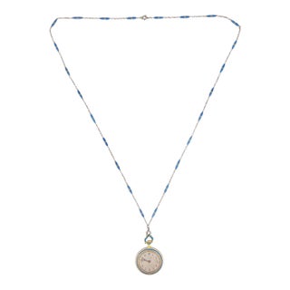 Antique Tiffany & Co. 18k Yellow Gold Guilloche Pocket Watch Pendant Necklace For Sale