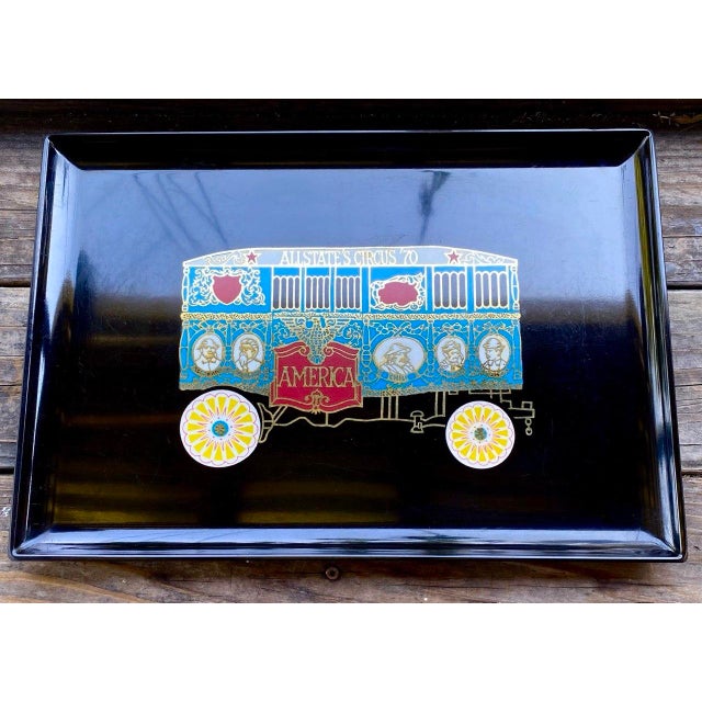 A fascinating and historically inspired vintage Couroc of Monterey serving tray featuring a reproduction of the famous...