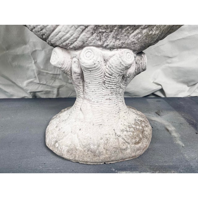 Gray Vintage Cast Stone Nautilus Shell Planters- A Pair For Sale - Image 8 of 12