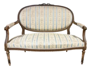 19th Century French Louis XVI Walnut Settee /Canape