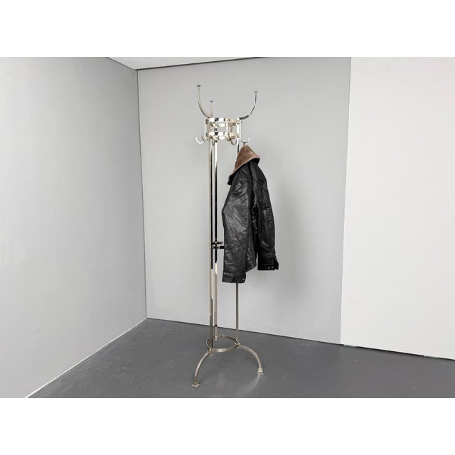 Nymphenburg Coat Rack in Nickel-Plated Brass by Otto Blümel for Classicon, Germany, 1990s, in Very Good conditions....