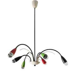 Vintage Italian Multicolored Sputnik Chandelier, 1950s For Sale