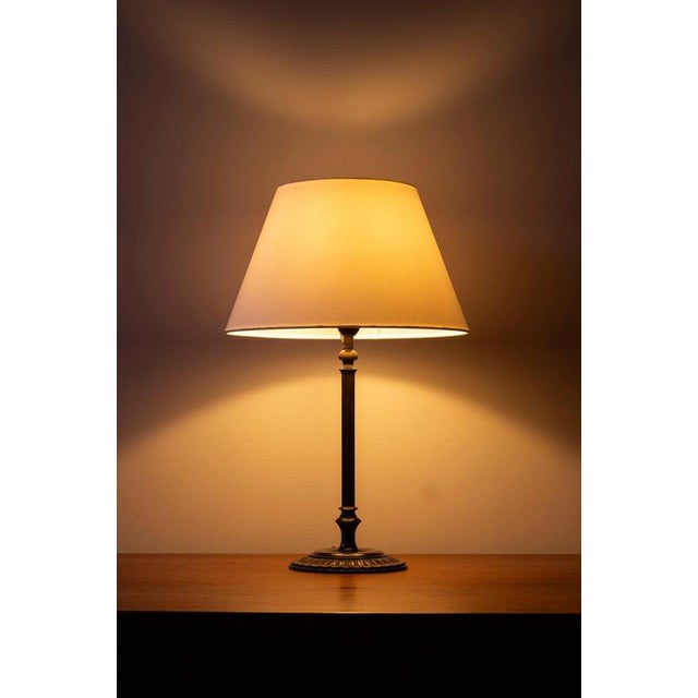 Metal Danish Bronze Table Lamp, 1920s For Sale - Image 7 of 8