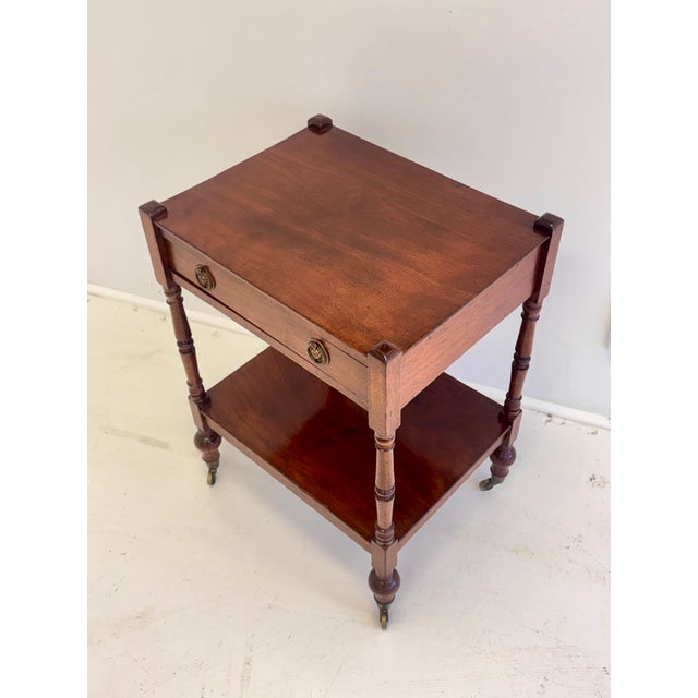 English Mahogany Two-Tier Georgian Style Side Table on Casters, Circa 1930s For Sale In Atlanta - Image 6 of 15