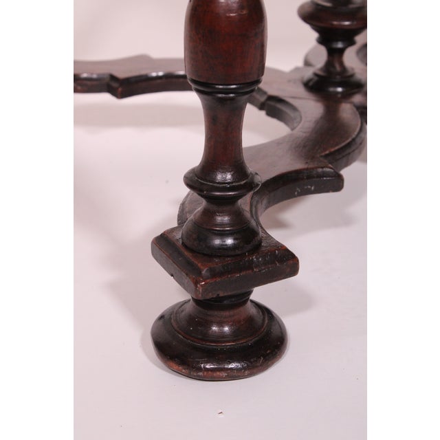 Antique William and Mary Style Bench With Tapestry Upholstered Seat For Sale In Los Angeles - Image 6 of 9