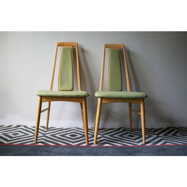 Tan Set of Vintage Oak Eva Side Chairs by Niels Koefoed For Sale - Image 8 of 8