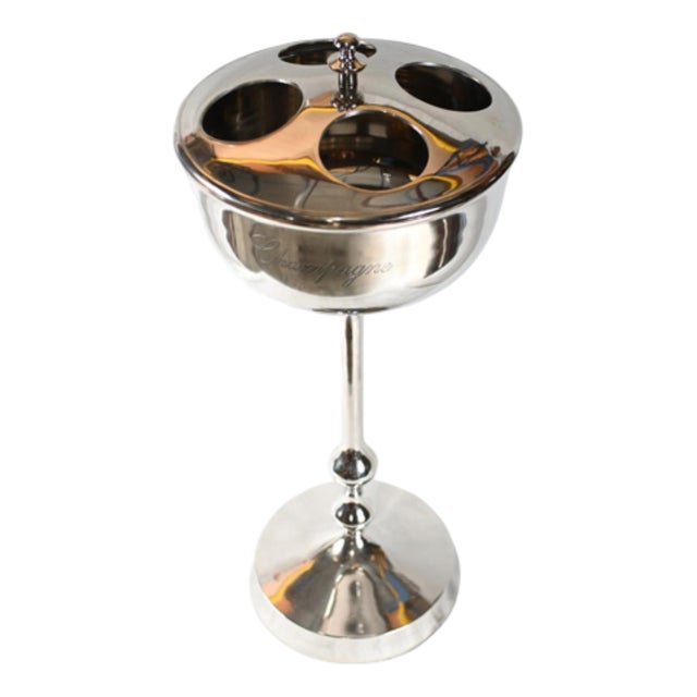 Silver-Plated Champagne Bucket Stand For Sale
