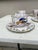1920s French Faience Cups & Saucers - Set of Four For Sale In Austin - Image 6 of 7