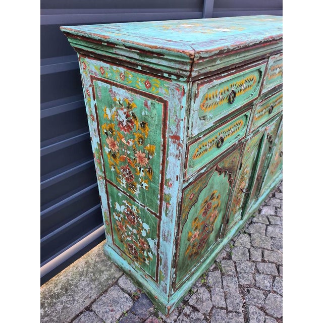 Mid-Century Indian Hand-Painted Wooden Chest of Drawers, 1970s For Sale - Image 15 of 16