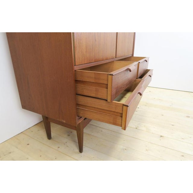 Brown Tall Teak Sideboard, Denmark, 1960s For Sale - Image 8 of 11