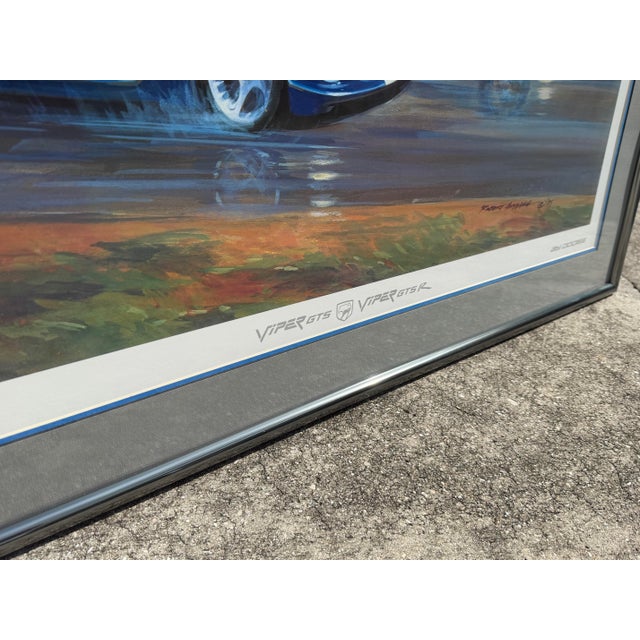 1990s Vintage 1996 Dodge Viper Owners Invitational Framed Poster For Sale - Image 5 of 11