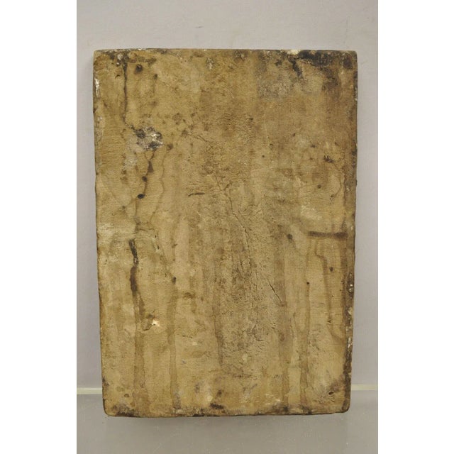 Ceramic Antique Persian Iznik Qajar Style Ceramic Pottery Tile Green Man Lady Embrace C2 For Sale - Image 7 of 10