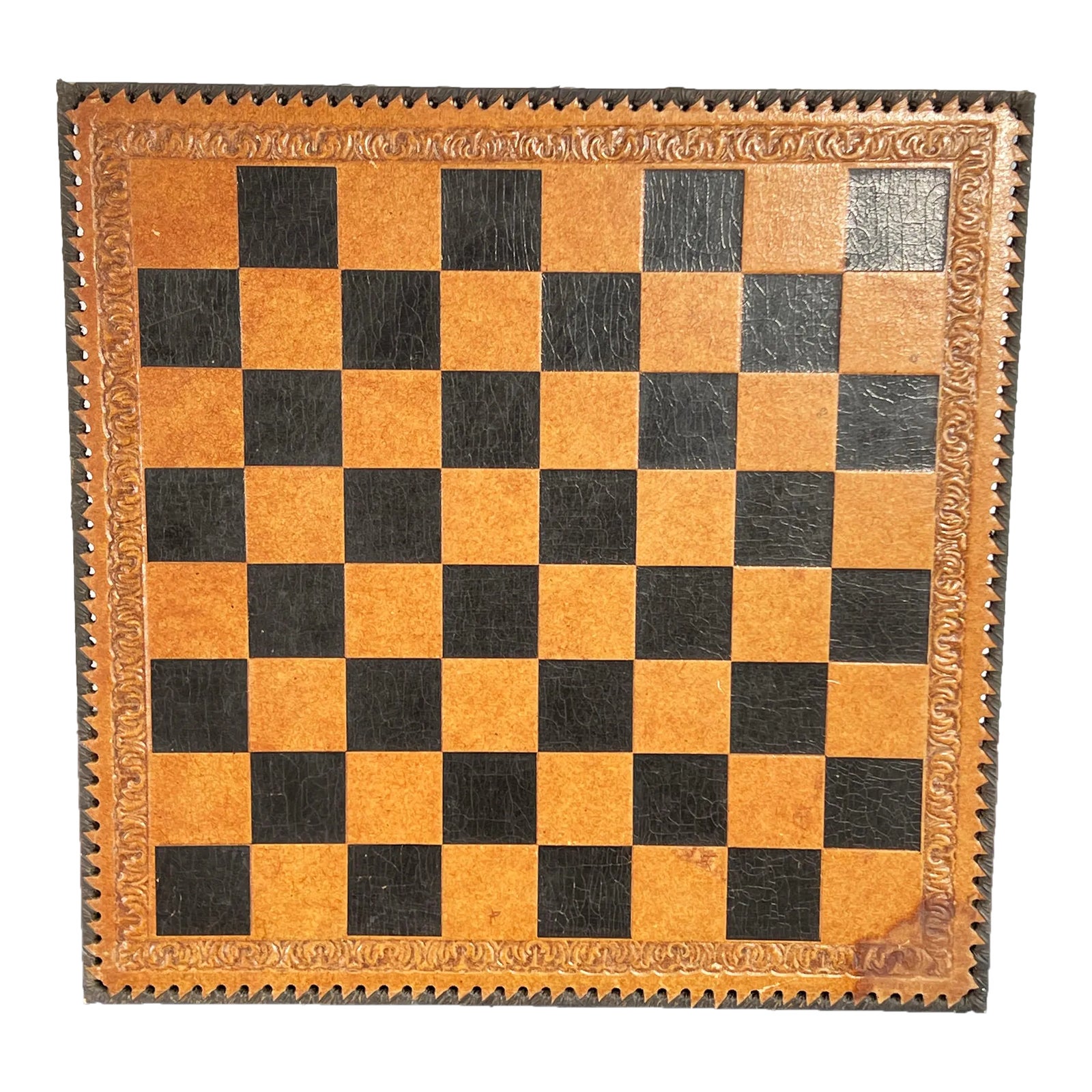 Vintage Leather Chess / Checkers & Backgammon Game Board