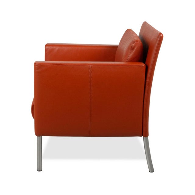 Jason Leather Armchair in Red from Walter Knoll For Sale - Image 11 of 13