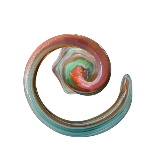 Mid-Century Modern VTG Mid-Century Murano Art Glass Pedestal Vase Centerpiece For Sale - Image 3 of 3