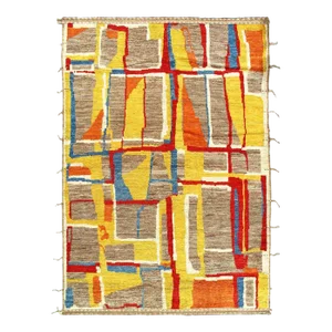 Multi Color Fine Hand Knotted Moroccan Rug