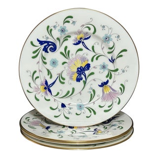 Late 20th Century Coalport Bone China Pageant Pattern Luncheon Plates, Made in England- Set of 4 For Sale