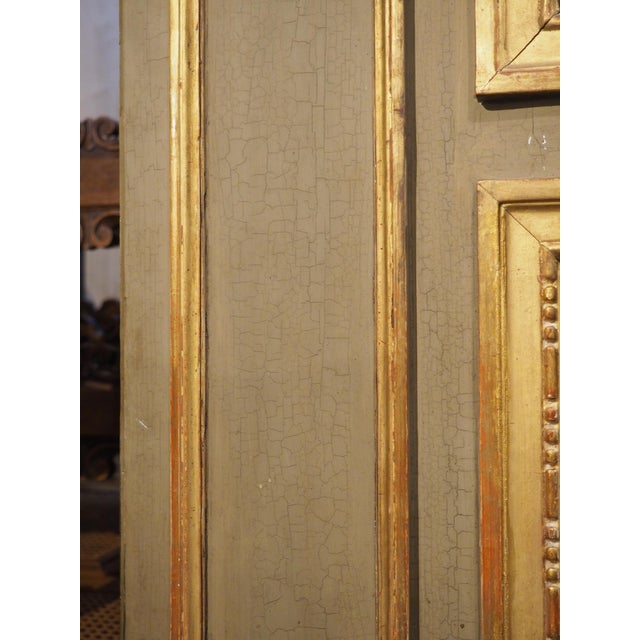 Antique French Gray Painted and Giltwood Louis XVI Style Trumeau Mirror, C. 1880 For Sale - Image 15 of 18