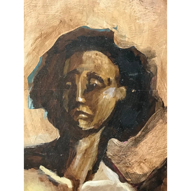 Burnt Orange Early 20th Century Antique Surrealist Painting For Sale - Image 8 of 13