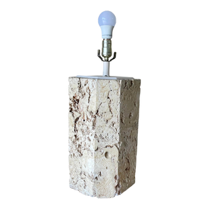 Vintage 1980s Coastal Coral Stone Table Lamp