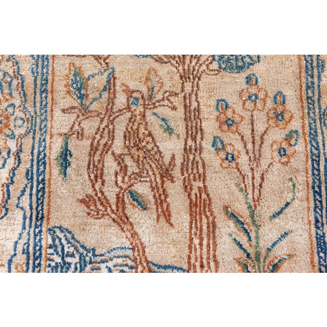 Early 20th Century Authentic Early 20th Century Persian Kirman Handmade Wool Carpet For Sale - Image 5 of 11