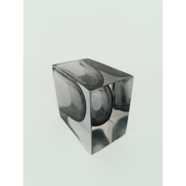 Italian Ashtray Bowl in Murano Sommerso Grey, Black and Clear Glass, 1970s For Sale - Image 13 of 16