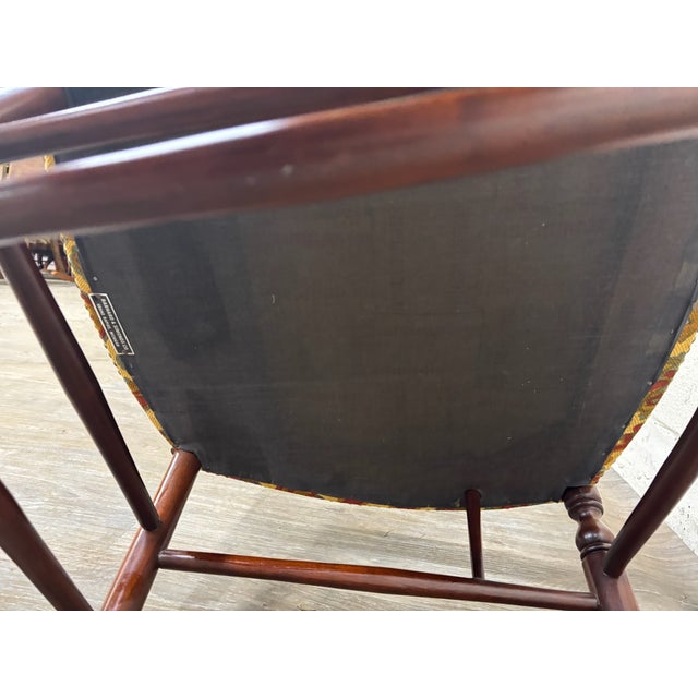 Wood Vintage 1960s Barnard & Simonds Co. Louis XIII Style Upholstered Armchair For Sale - Image 7 of 9