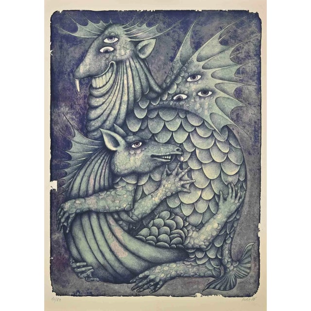 Contemporary Kuba, Devil, Lithograph, 1988 For Sale - Image 3 of 3