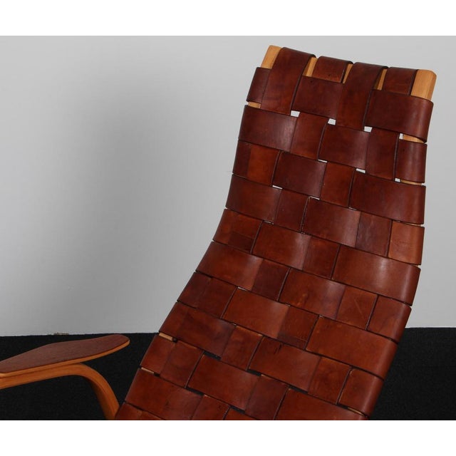 Brown Kurva Lounge Chair in Leather from Yngve Ekström, 1950s For Sale - Image 8 of 11