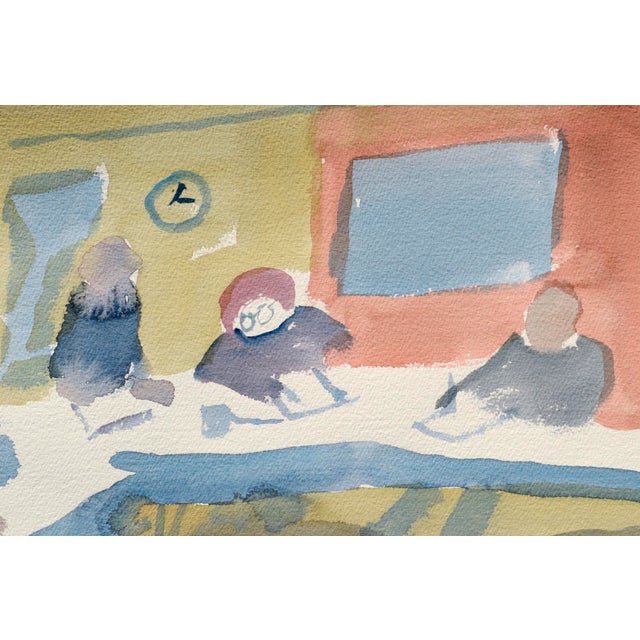 Classroom interior scene by Les (Leslie Luverne) Anderson (American, 1928-2009). From the estate of Les Anderson in...