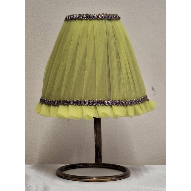 Mid-Century Minimalist German Table Lamp with Brass Base and Fabric Shade from Lamplove, 1950s , in Very Good conditions....