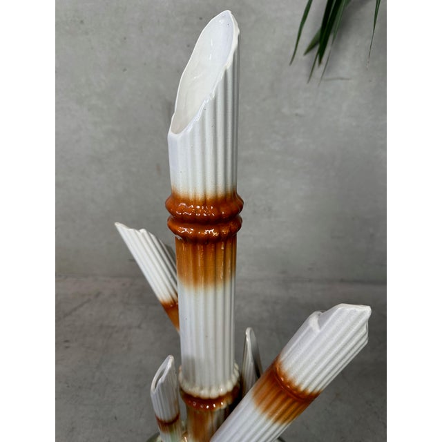 Vintage Faux Bamboo Vase from Manufacture Imperiale et Royale de Nimy, 1950s For Sale - Image 3 of 11