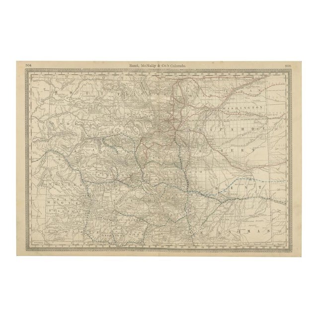 Colorado Map of The Centennial States Railroads with Mines and Counties, 1888 For Sale - Image 12 of 12