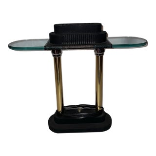 Vintage Robert Sonneman Glass Brass Desk or Table Lamp Memphis Postmodern George Kovacs For Sale