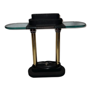 Vintage Robert Sonneman Glass Brass Desk or Table Lamp Memphis Postmodern George Kovacs