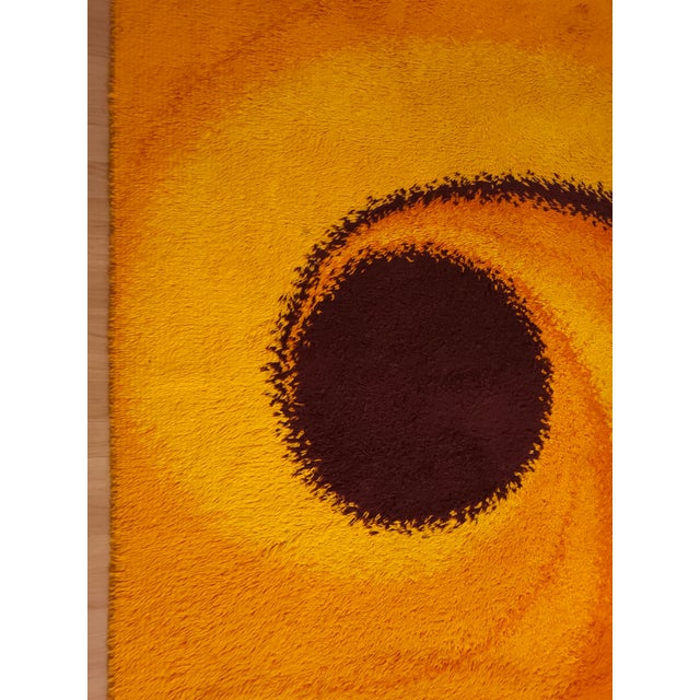 Mid-Century Modern Wool Rug in Orange & Brown by Reichel, Germany, 1970s For Sale - Image 3 of 8