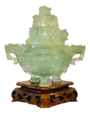 19th Century Chinese Carved Quartz on Base