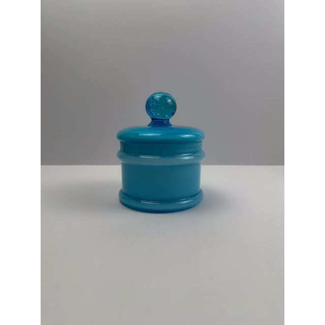 Cased Pale Blue Glass Apothecary Jar by Carlo Moretti, Italy, 1960s For Sale - Image 9 of 10