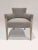 Dining room-height armchair Beech frame Traditional mortise and tenon construction Matte white stained varnish Grey-beige...