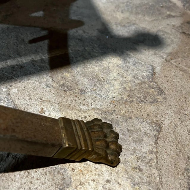 from AMBIANIC 1970s Maison Jansen Bronze Campaign Leather Lounge Chair France Designed in Brass, Bronze and Leather with...